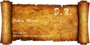 Dabi Nina névjegykártya